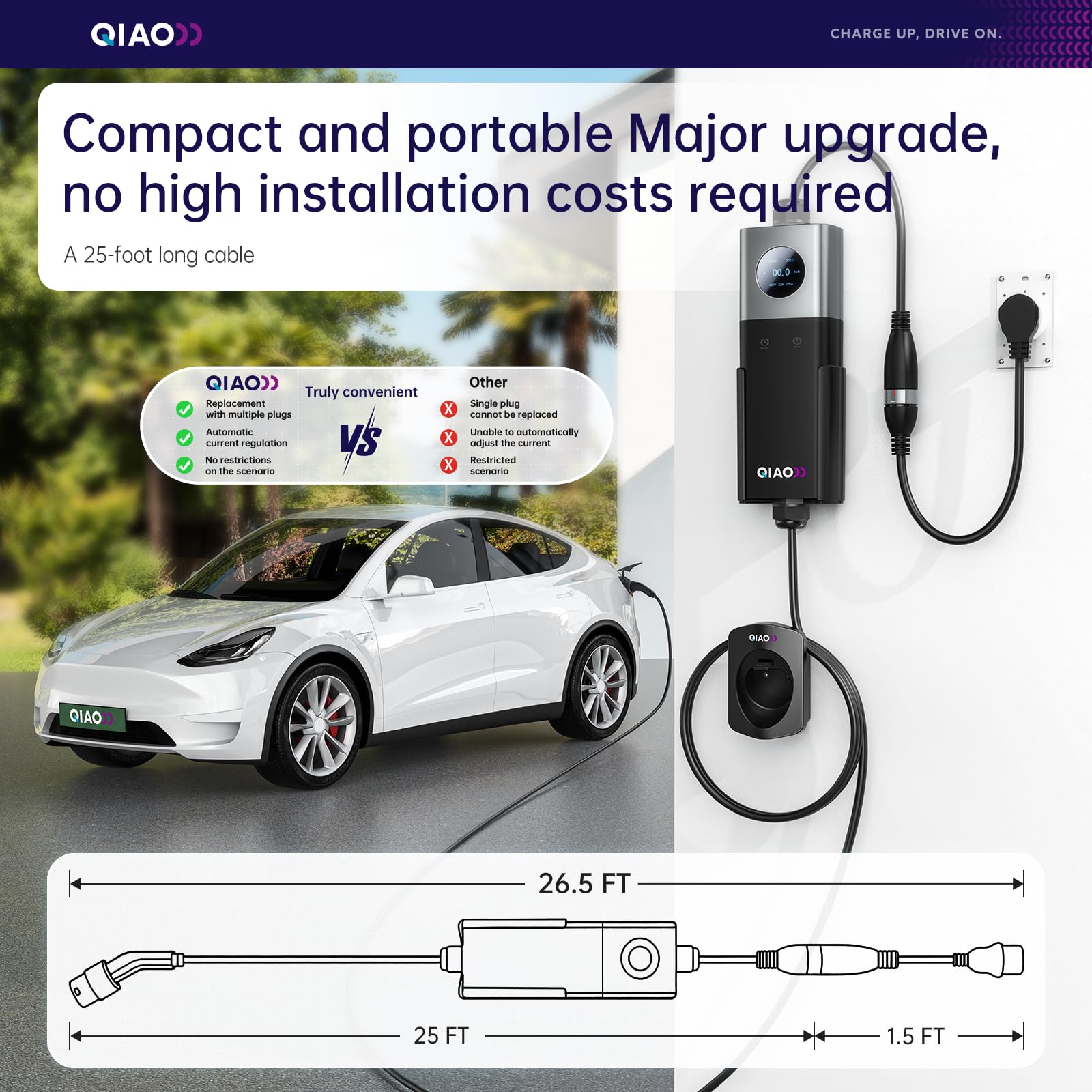 شاحن سيارات كهربائية QIAO من ا - مراجعة Portable Ev Charger وسعره