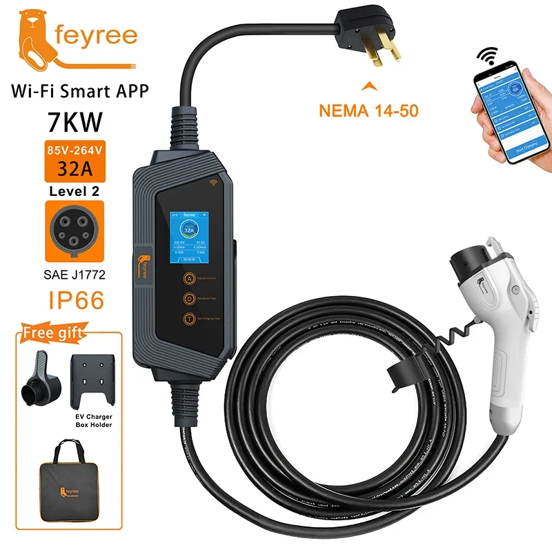 شاحن سيارات كهربائية محمول من  - مراجعة Portable Ev Charger وسعره