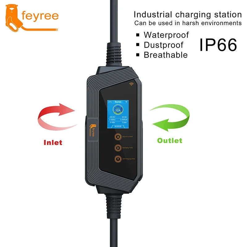 شاحن سيارات كهربائية محمول من  - مراجعة Portable Ev Charger وسعره