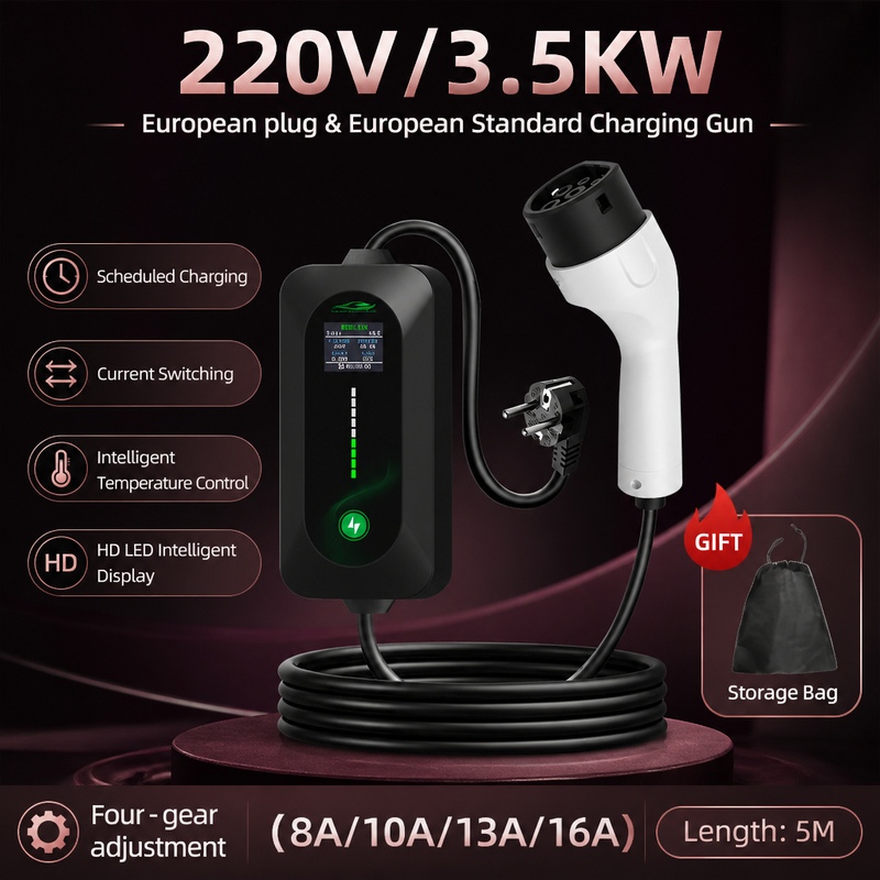شاحن سيارات كهربائية محمول من  - مراجعة Portable Ev Charger وسعره